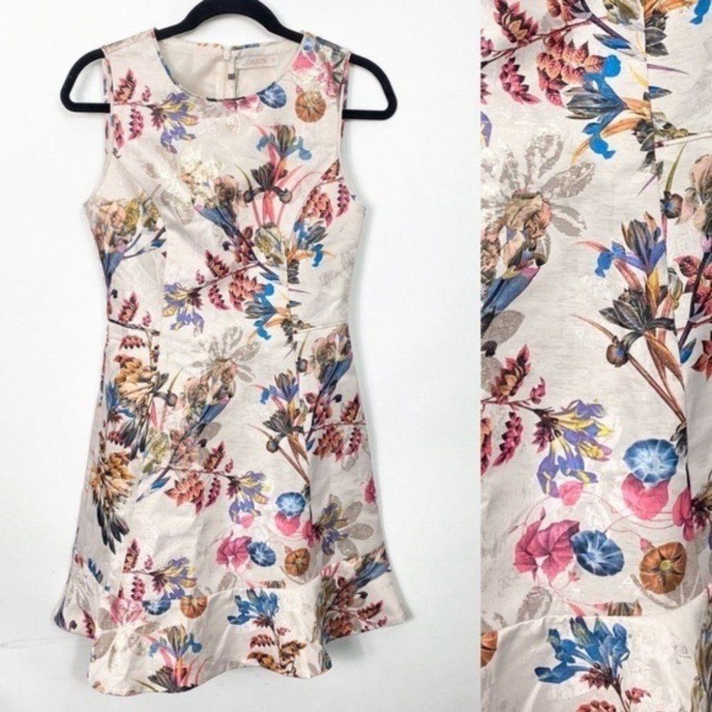 Oasis Floral Ruffle 6 Dress A Line Sleeveless Spring Floral Colorful Party Prom